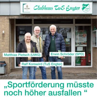 Schröder und Pietsch beim TuS Engter: Die Sportförderung müsste eigentlich noch höher ausfallen