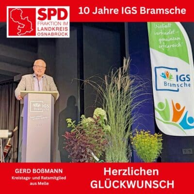 10 Jahre IGS Bramsche – SPD-Kreistagsfraktion gratuliert zum Jubiläum